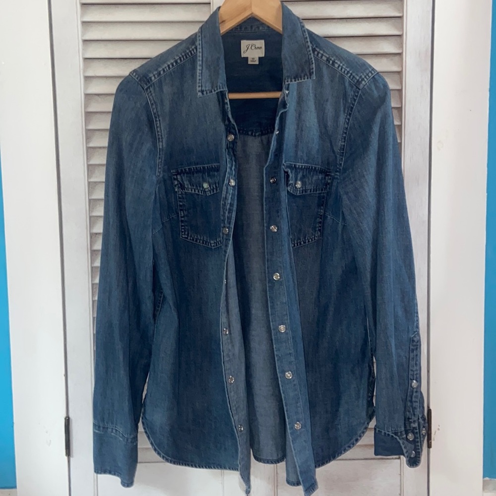 JCrew Western Denim Shirt Size 10